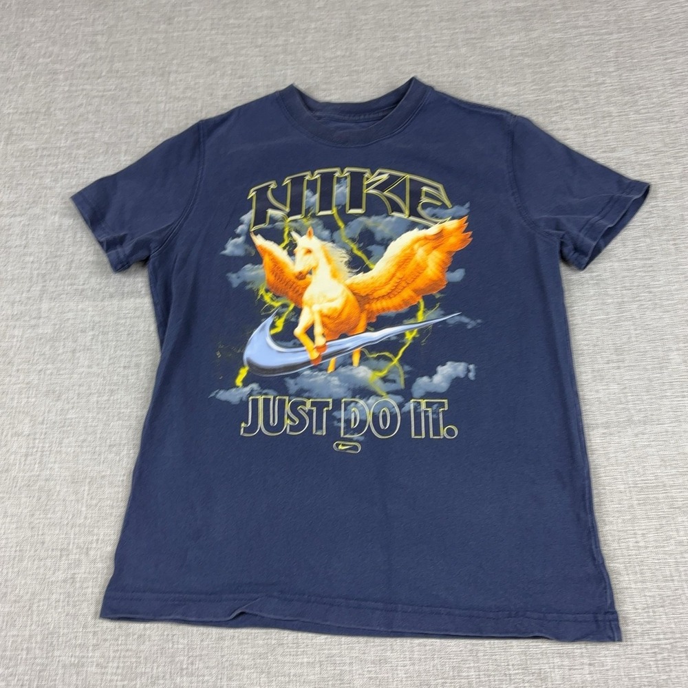 Nike Shirt‎ Mens Small Blue Pegasus Just Do It Graphic Tee Crewneck